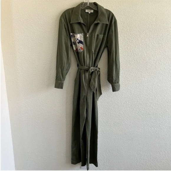 Sea New York Harlow Utility Jumpsuit Army Green - Picture 4 of 11